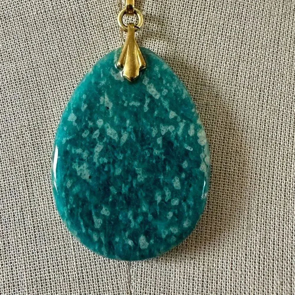 Amazonite Teardrop Pendant Necklace